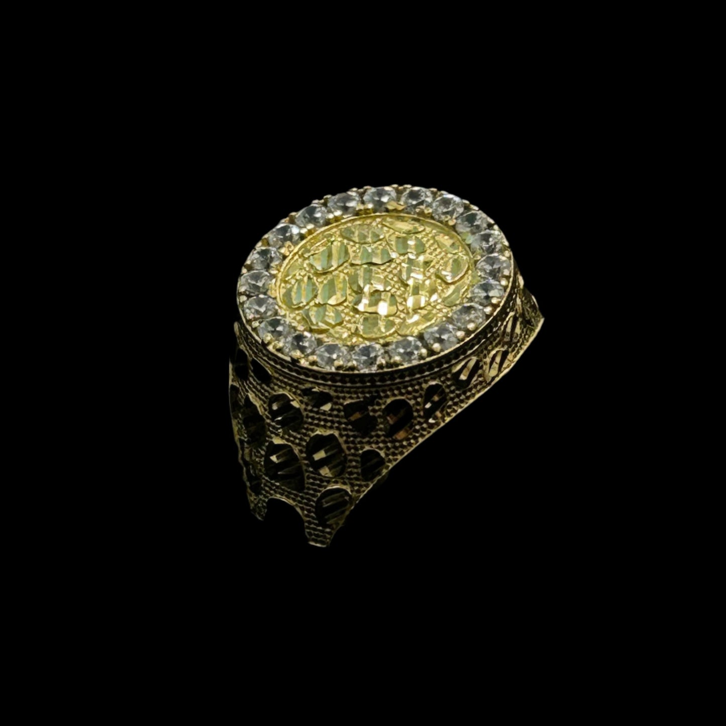 10K Nugget CZ ring