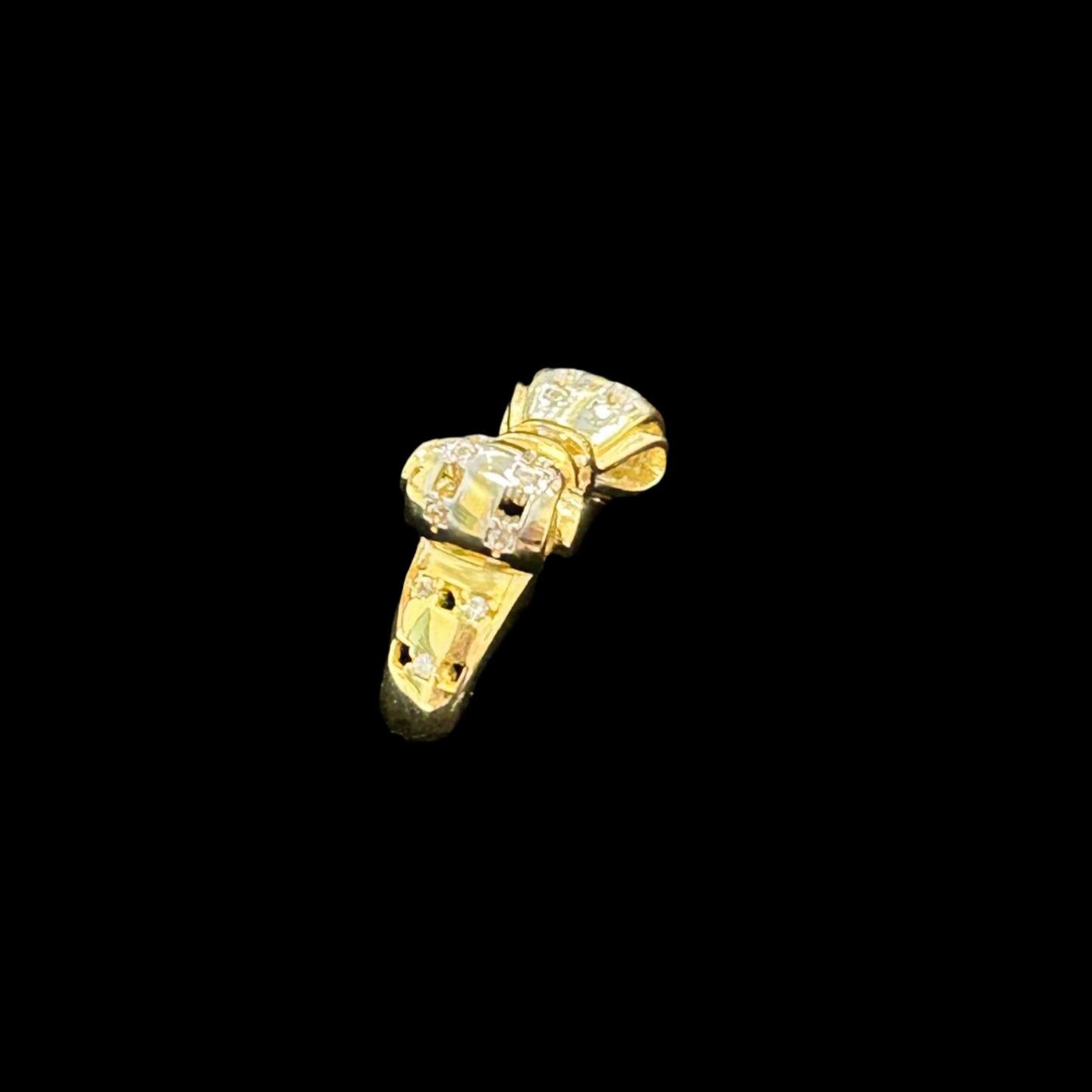 14K Bow Cz Ring
