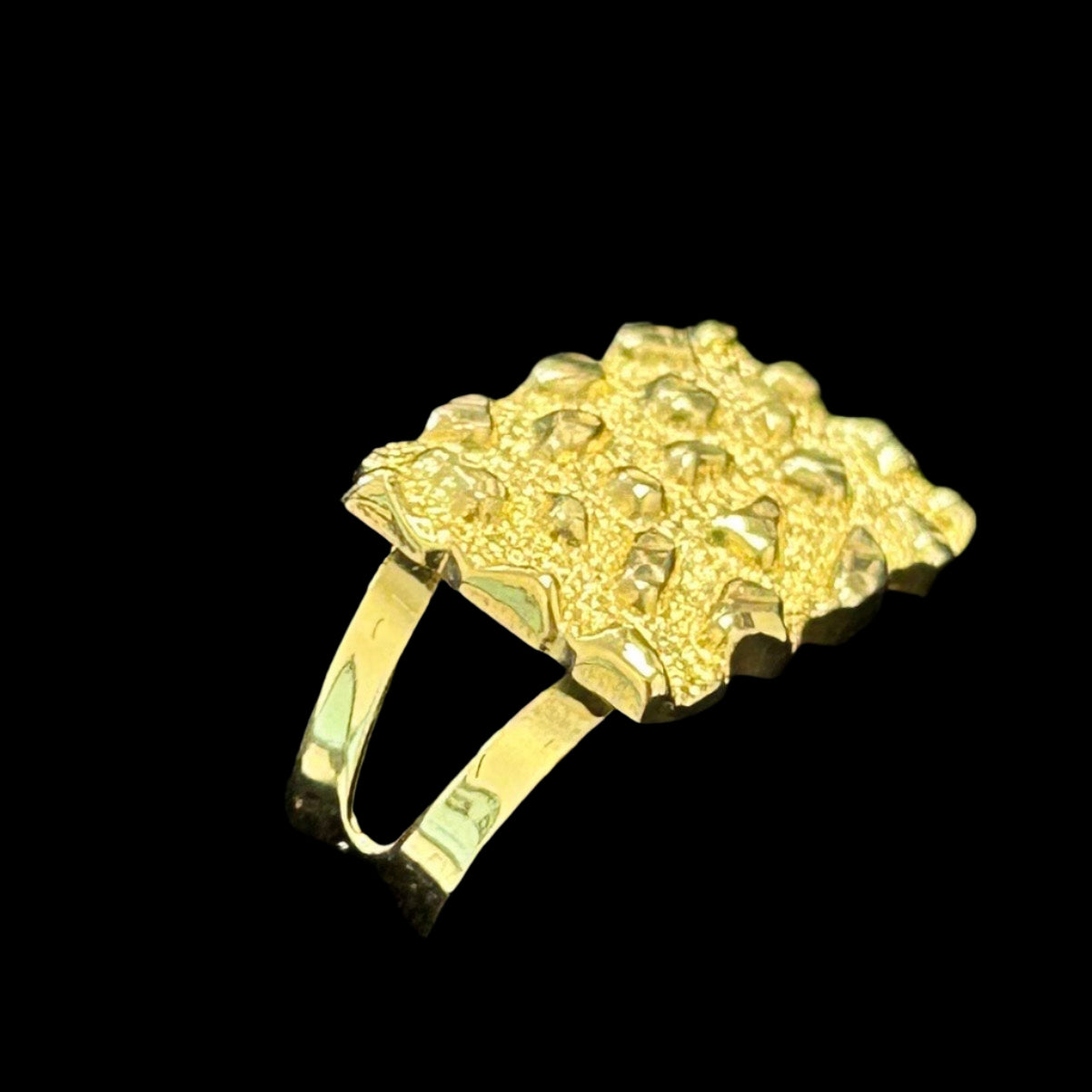 10K Nugget Ring Flat