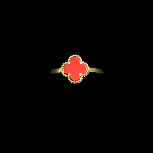 14k Red Clover Ring