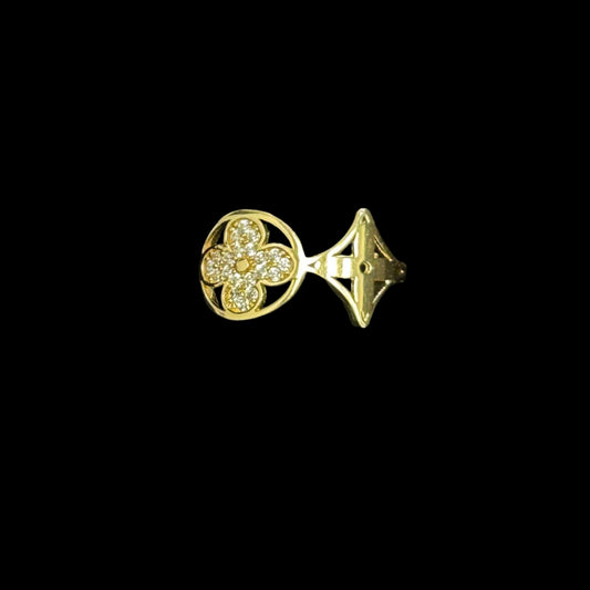 14K Clover and Star Ring