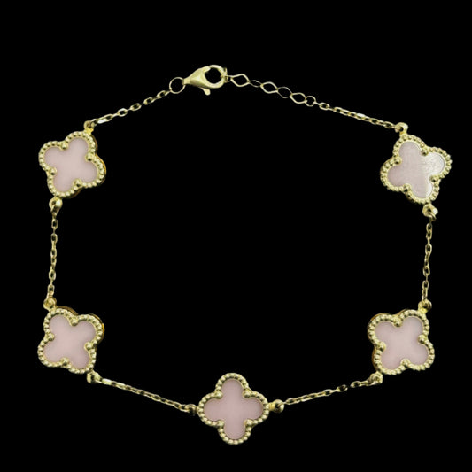 14K 5 clover pink Bracelet