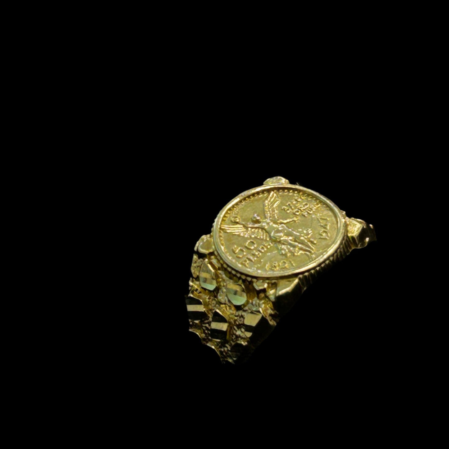 10K Nugget Centenario ring