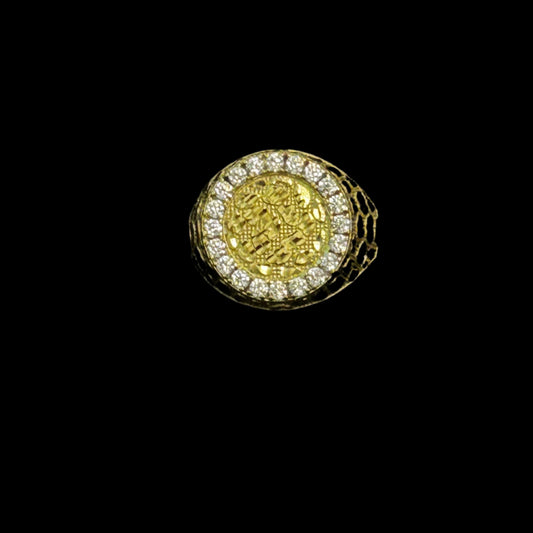 10K Nugget CZ ring