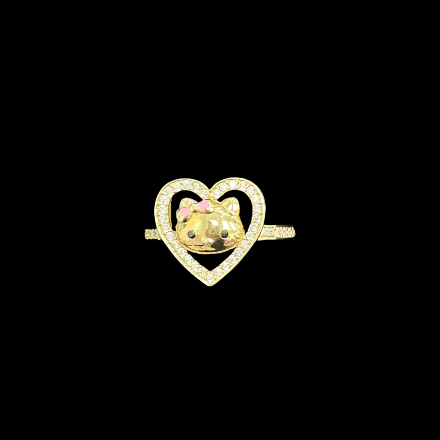14k Hello Kitty Ring cz
