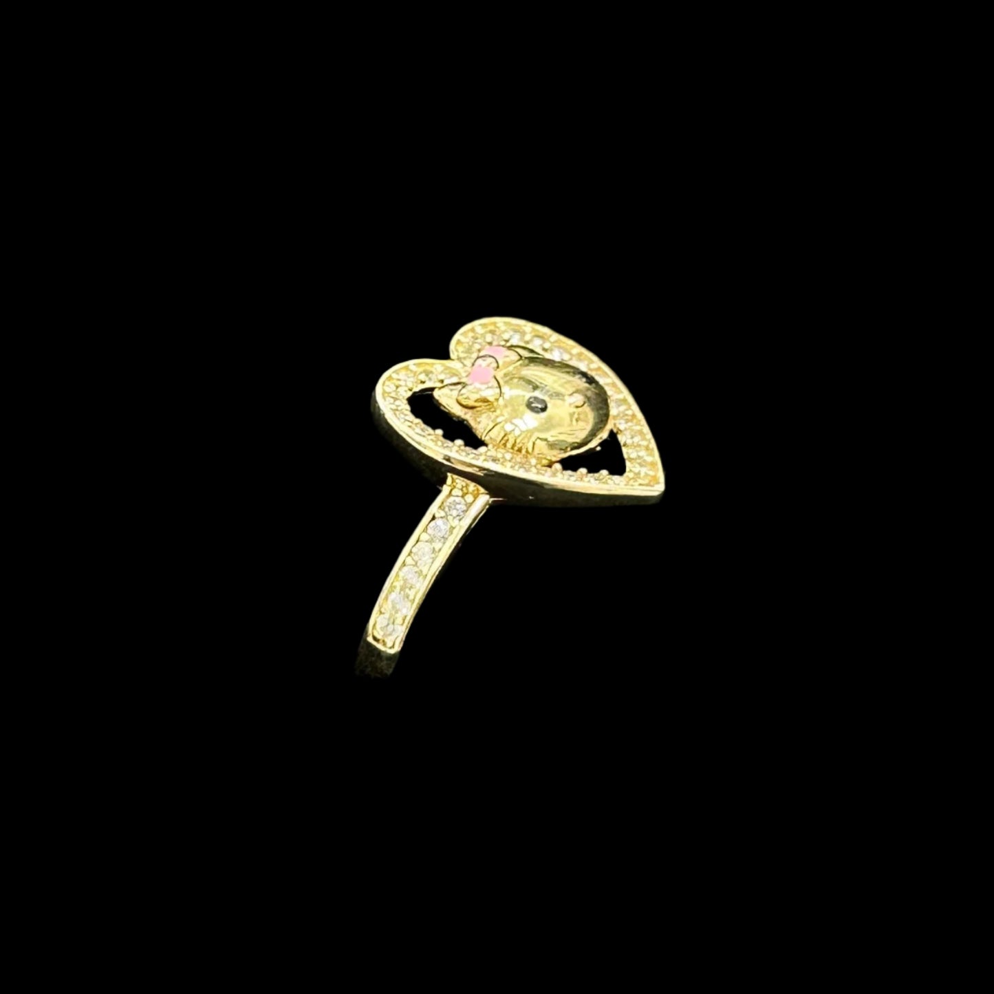 14k Hello Kitty Ring cz