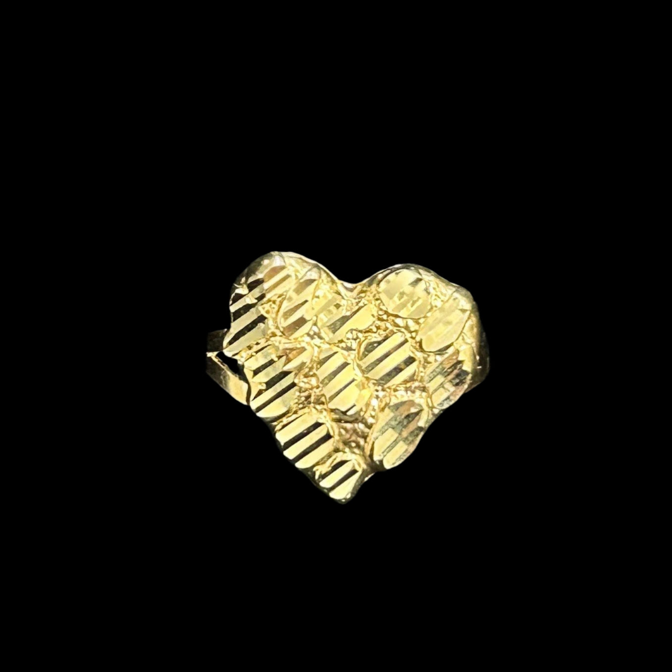 10K Heart Nugget Ring L