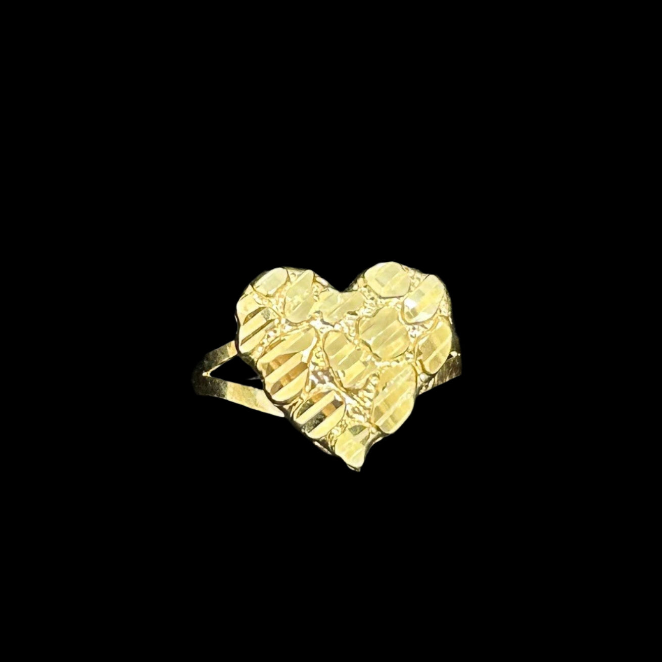 10K Heart Nugget Ring M