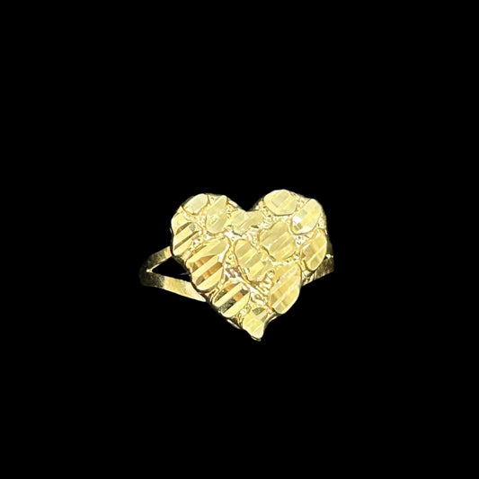 10K Heart Nugget Ring M