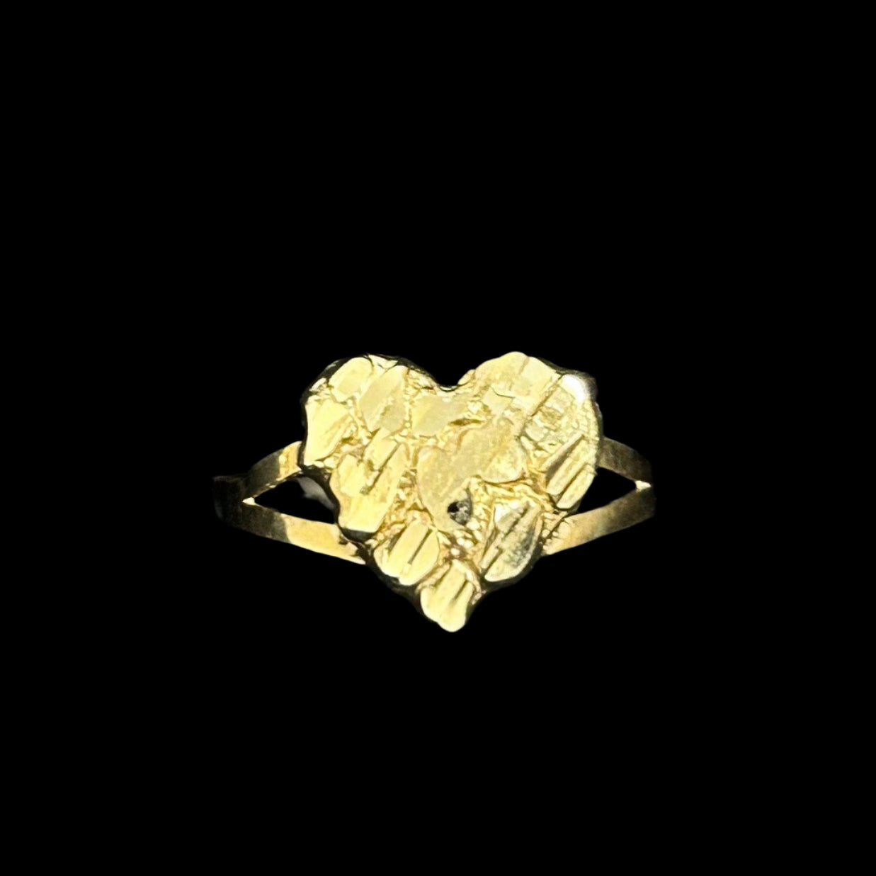 10K Heart Nugget Ring S
