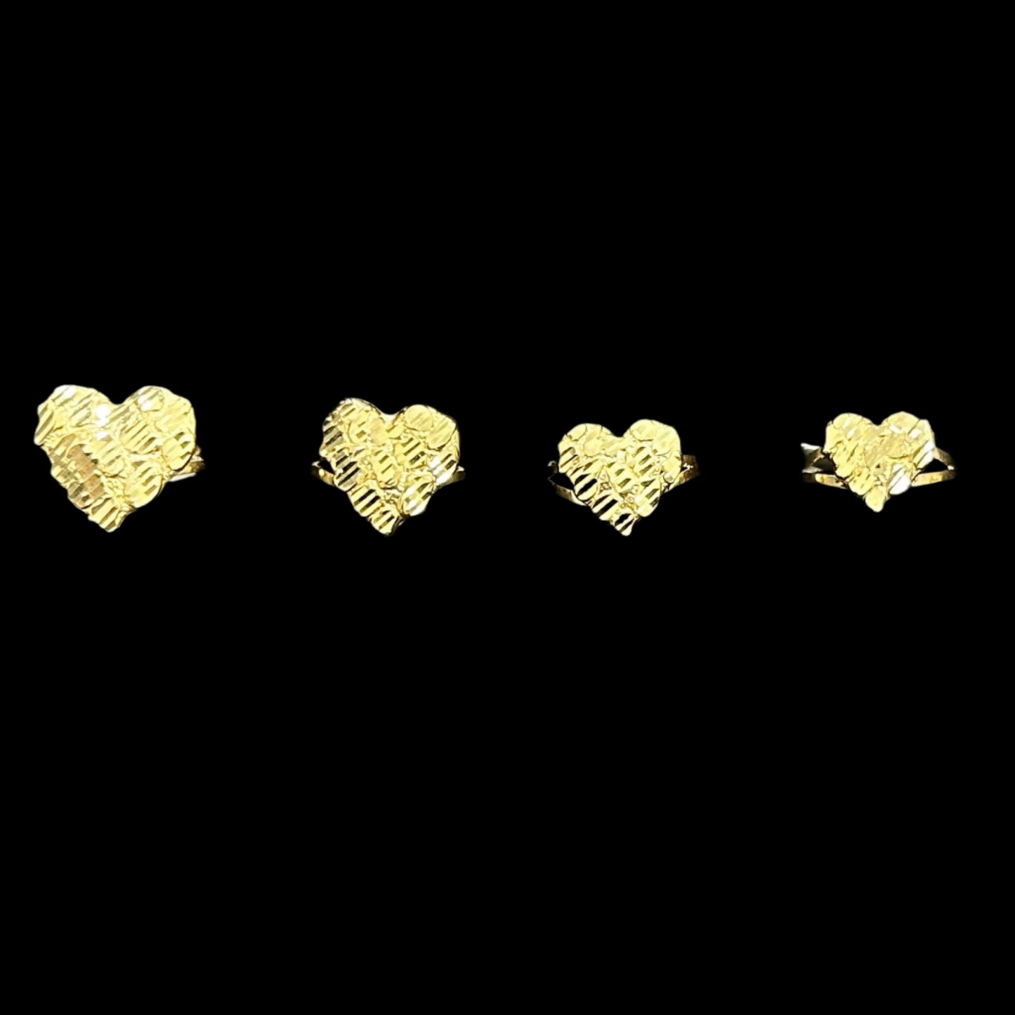 10K Heart Nugget Ring L