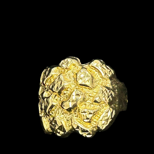 10K Nugget Ring Hollow