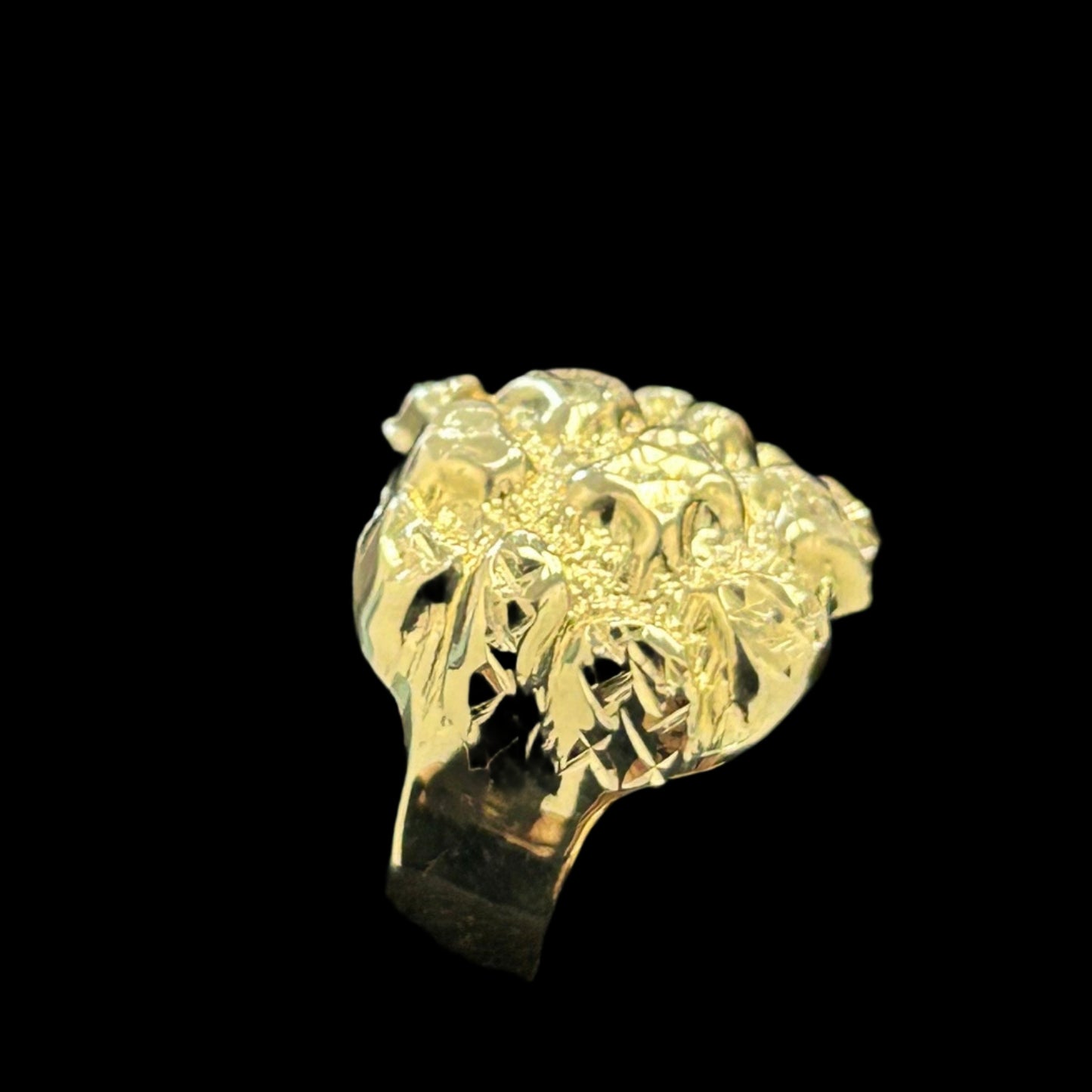 10K Nugget Ring Hollow