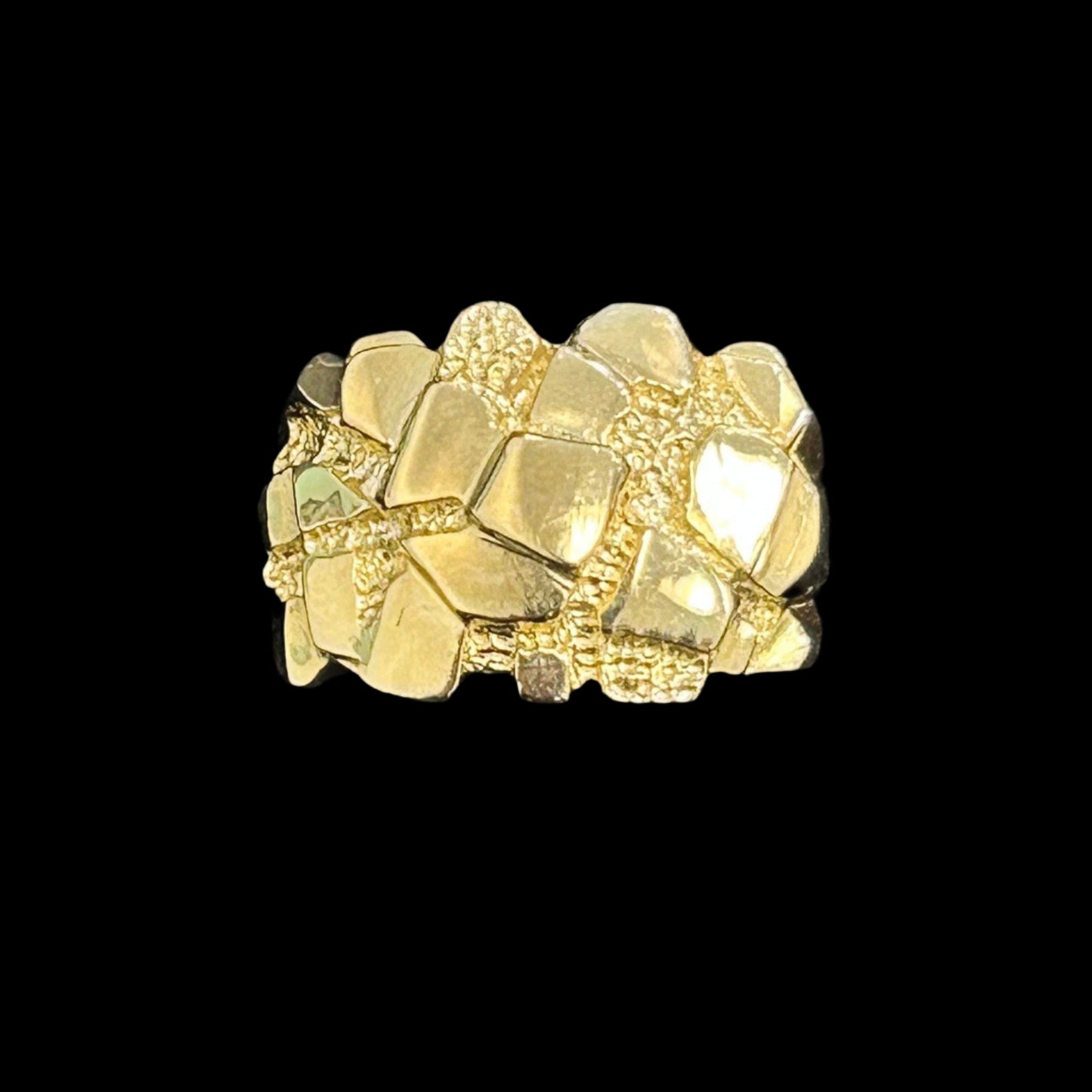 10K Nugget Ring Line Side