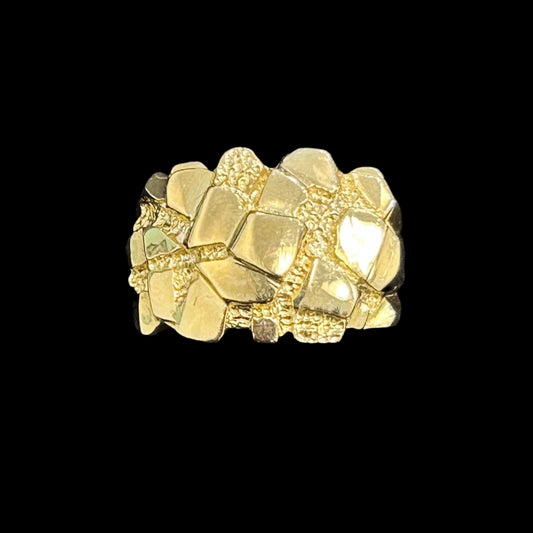 10K Nugget Ring Line Side