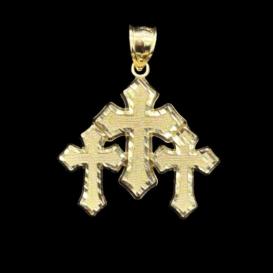 10K 3 Cross Pendant