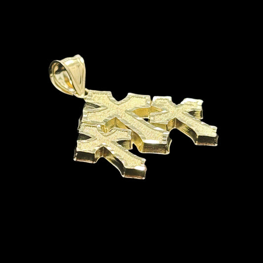 10K 3 Cross Pendant