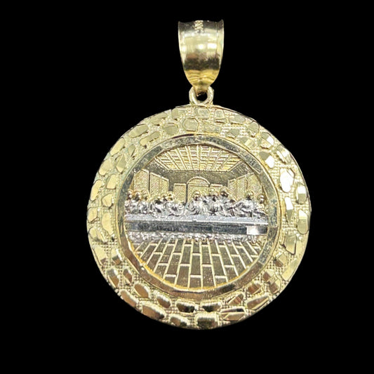 10K Nugget Border The Last Supper Pendant L