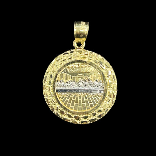 10K Nugget Border The Last Supper Pendant S
