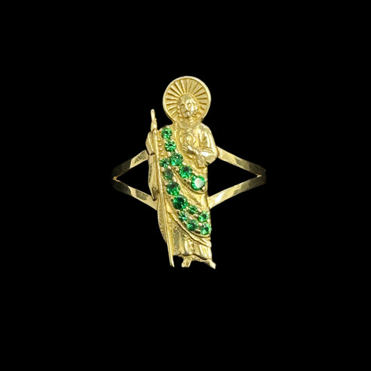 14k San Judas Tadeo Ring CZ