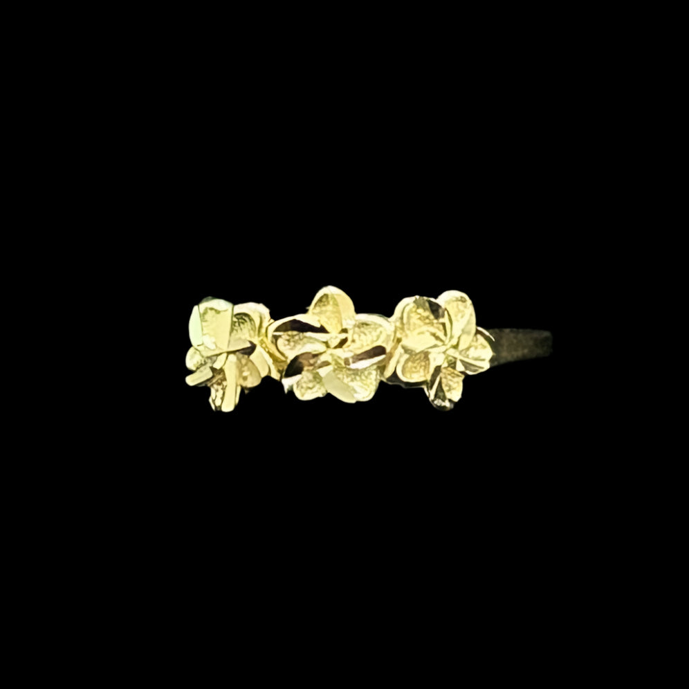 14K Hibiscus flower ring