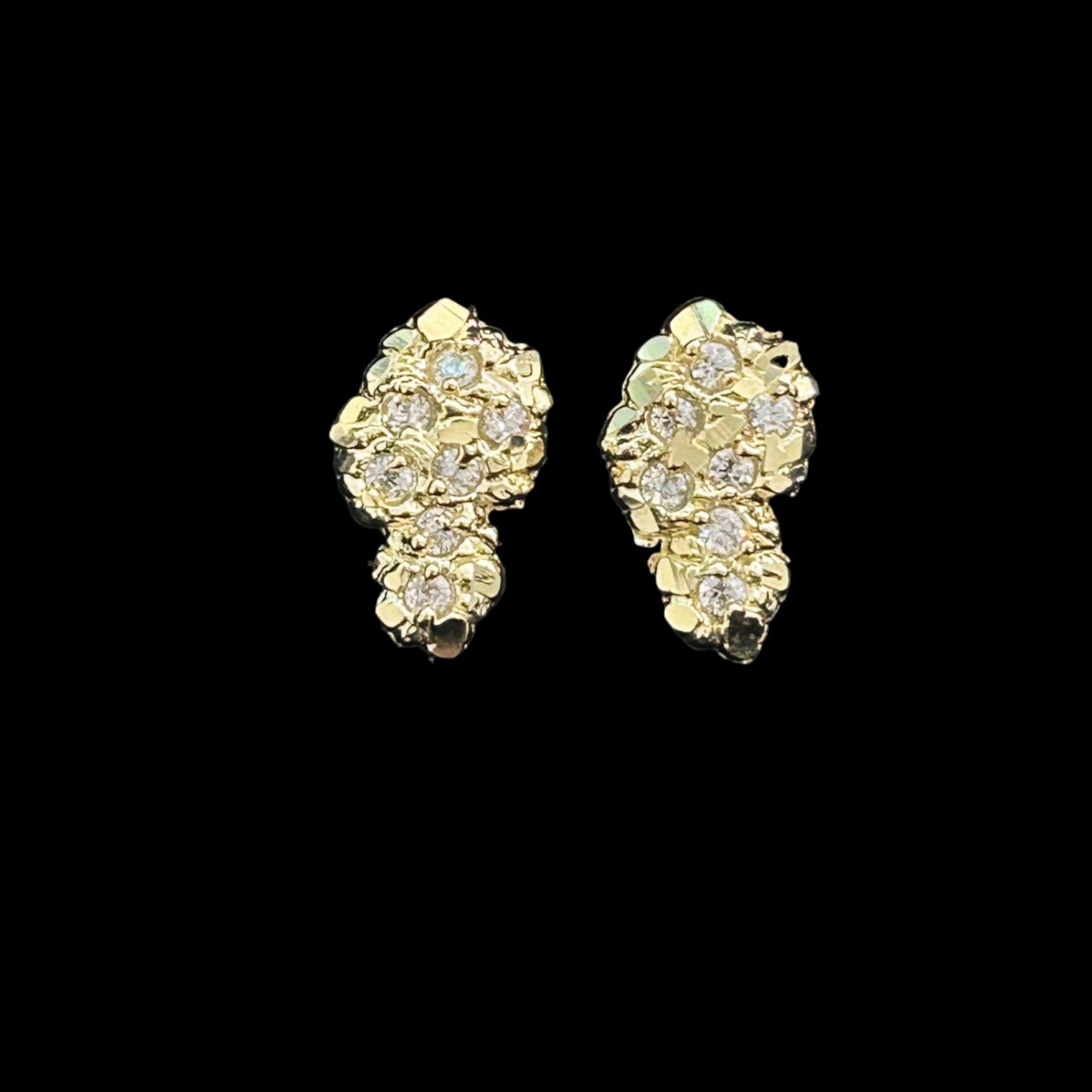CZ 10K Nugget Style Earrings M
