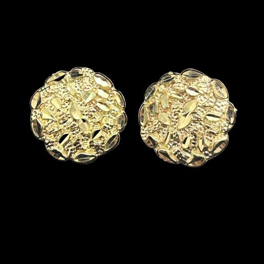10K Nugget round Earrings XL